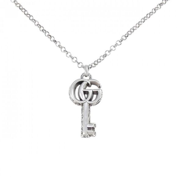 Gucci Double G Key 925 Silver Necklace - Picture 1 of 6